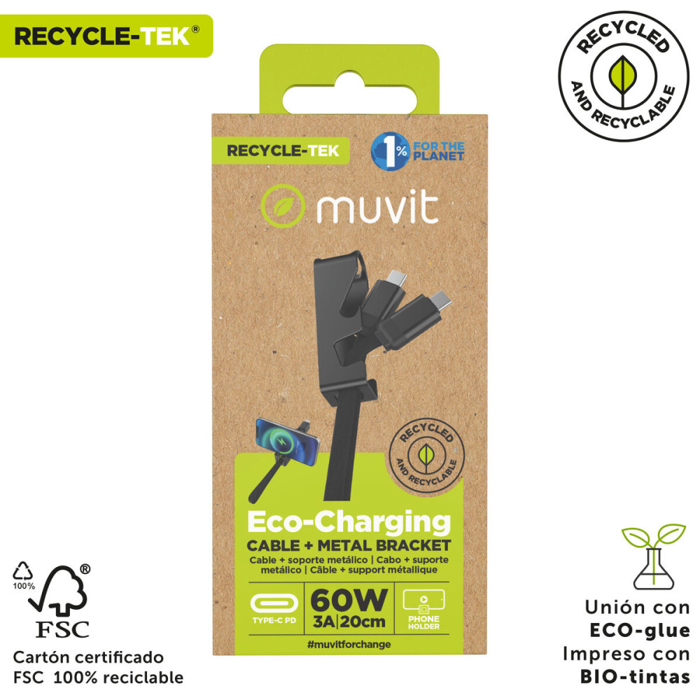 USB Cable Muvit MC167-RA-A Black
