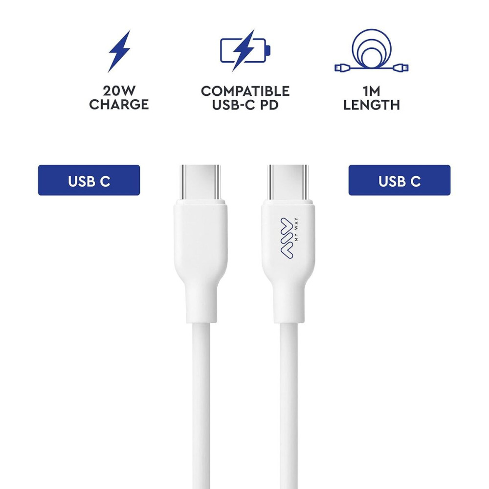 USB-C to USB-C Cable Myway White