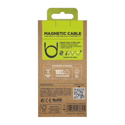 Magnetic Cables Muvit DC-363C-C Black 1 m
