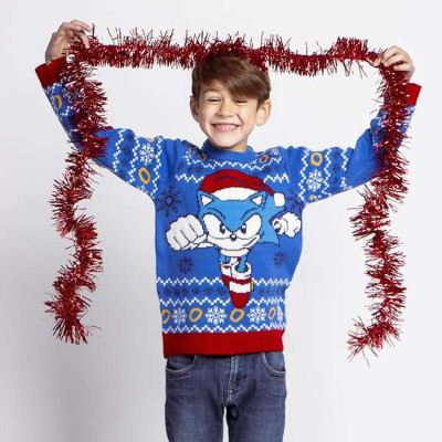 Sweater Sonic Blue Christmas 8 Years