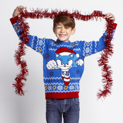 Sweater Sonic Blue Christmas 8 Years
