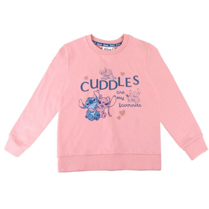 Hooded Sweatshirt for Girls Stitch Pink