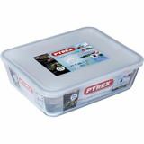 Food Preservation Container Pyrex White Black Transparent Clear Rectangular
