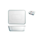 Food Preservation Container Pyrex White Black Transparent Clear Rectangular