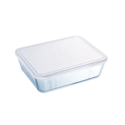Food Preservation Container Pyrex White Black Transparent Clear Rectangular