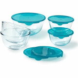 Set of lunch boxes Pyrex Transparent Turquoise 5 Pieces