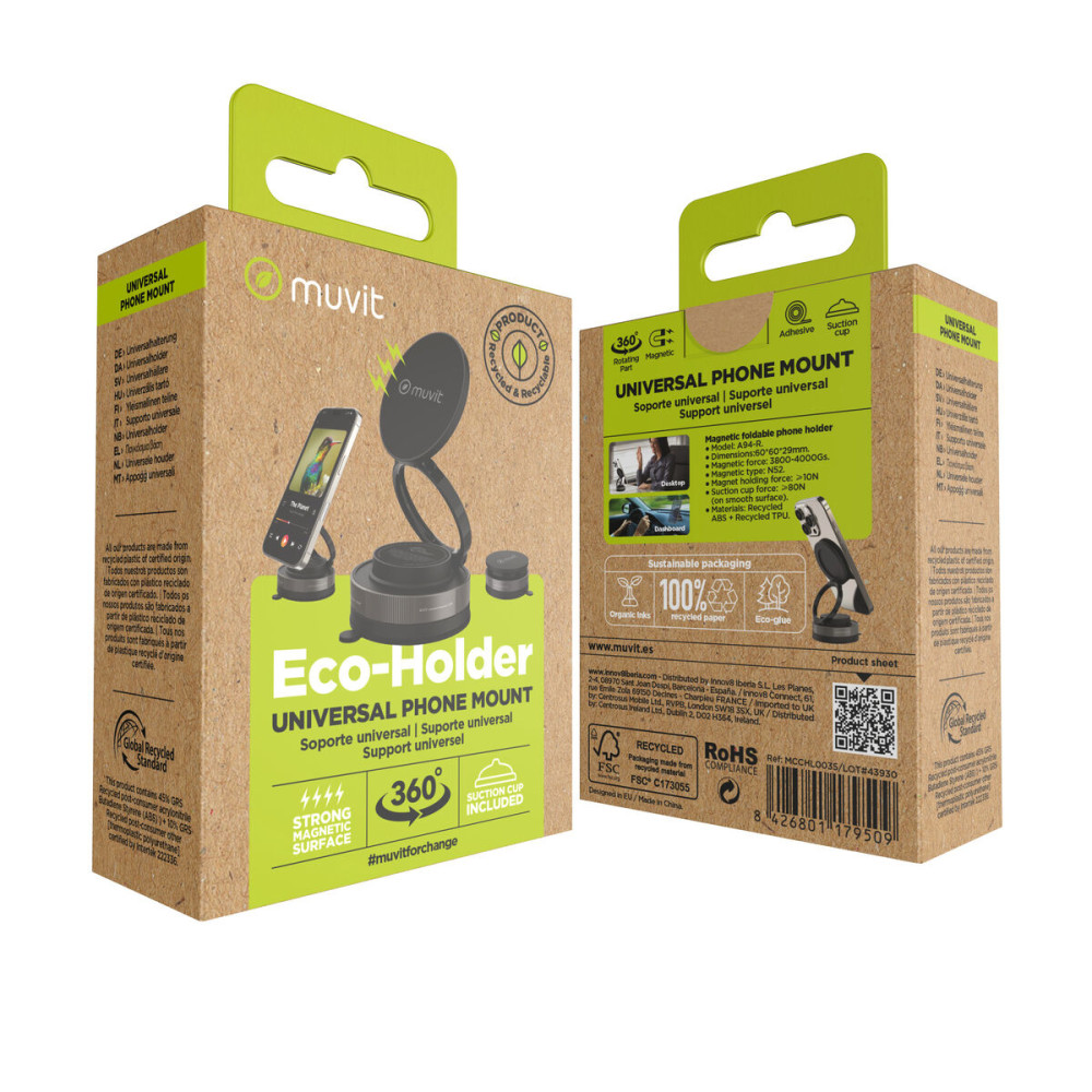 Mobile Support for Cars Muvit MCCHL0035 Black