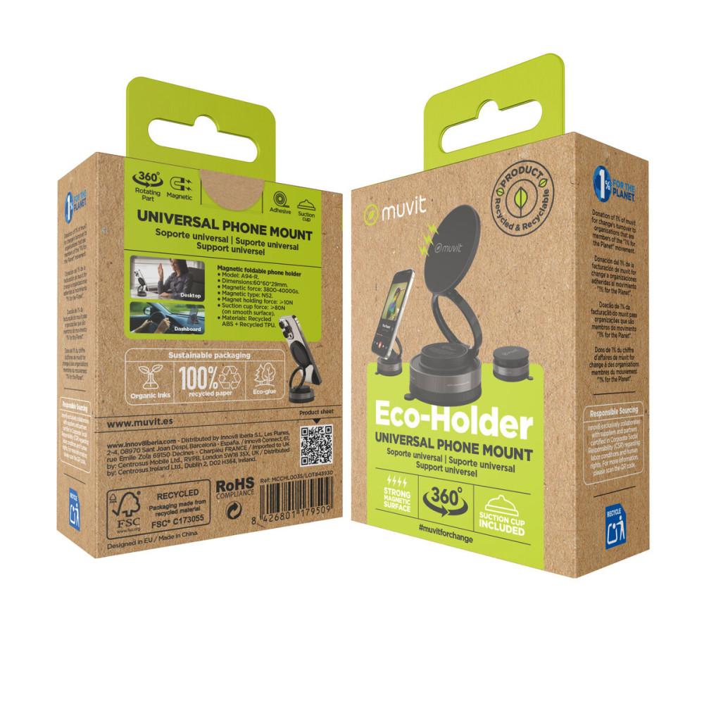 Mobile Support for Cars Muvit MCCHL0035 Black