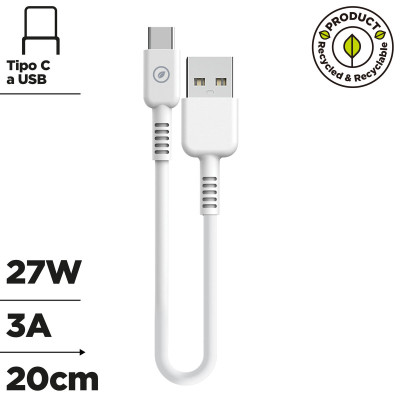 USB Cable Muvit White 20 cm