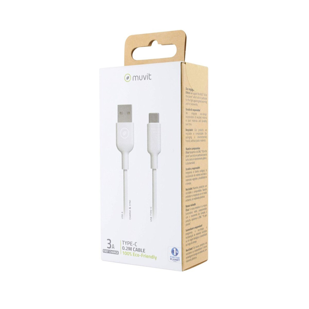 USB Cable Muvit White 20 cm