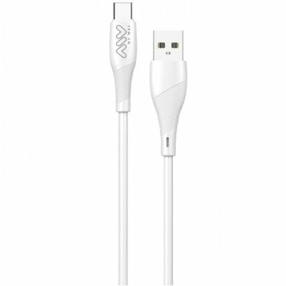 USB A to USB-C Cable Myway White Black 1 m