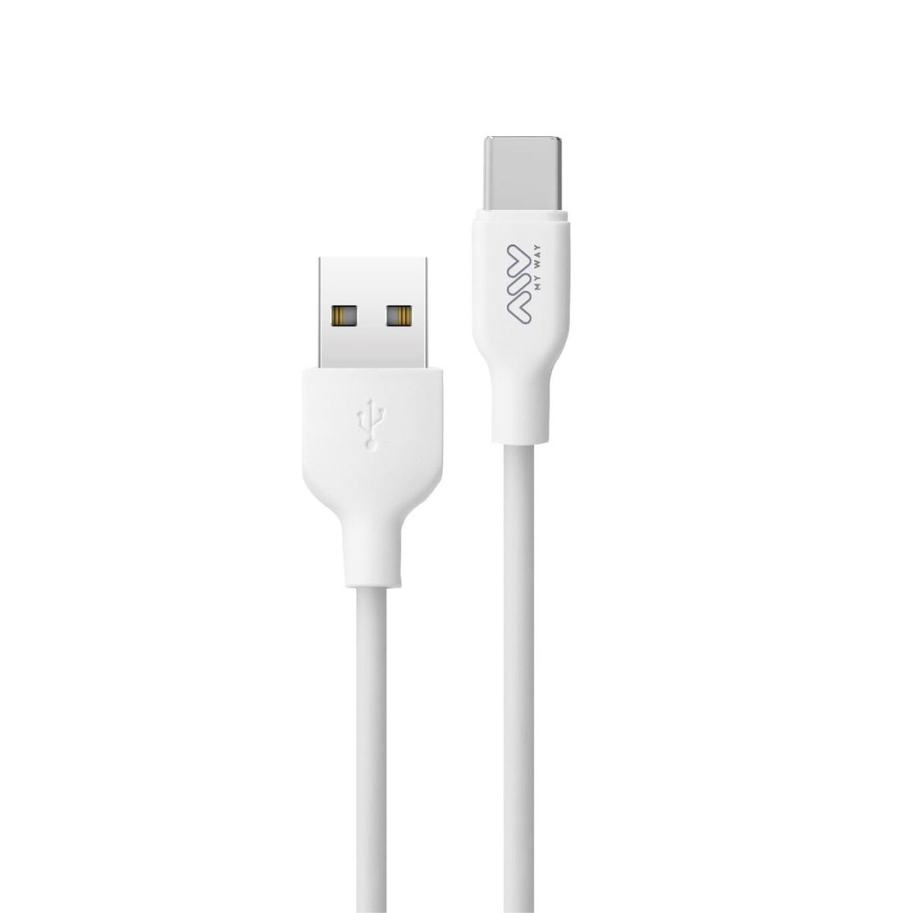 USB A to USB-C Cable Myway White Black 1 m