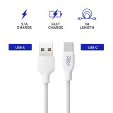 USB A to USB-C Cable Myway White Black 1 m