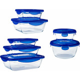 Set of lunch boxes Pyrex Cook & Go Blue Transparent