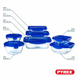 Set of lunch boxes Pyrex Cook & Go Blue Transparent