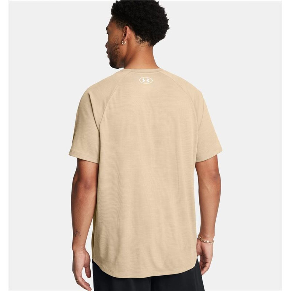 Men’s Short Sleeve T-Shirt Under Armour Tech Textured SS Beige