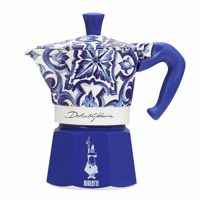Italian Coffee Pot Bialetti MOKA D&G BLU MEDIT. 3T Blue Aluminium 3 Cups