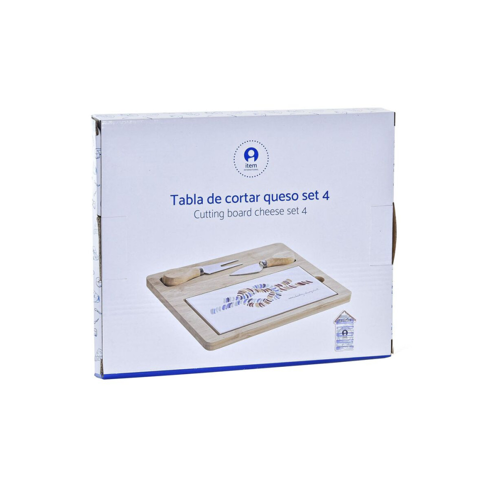 Cheese board DKD Home Decor Bamboo Stoneware 24,5 x 20 x 1,2 cm Sailor