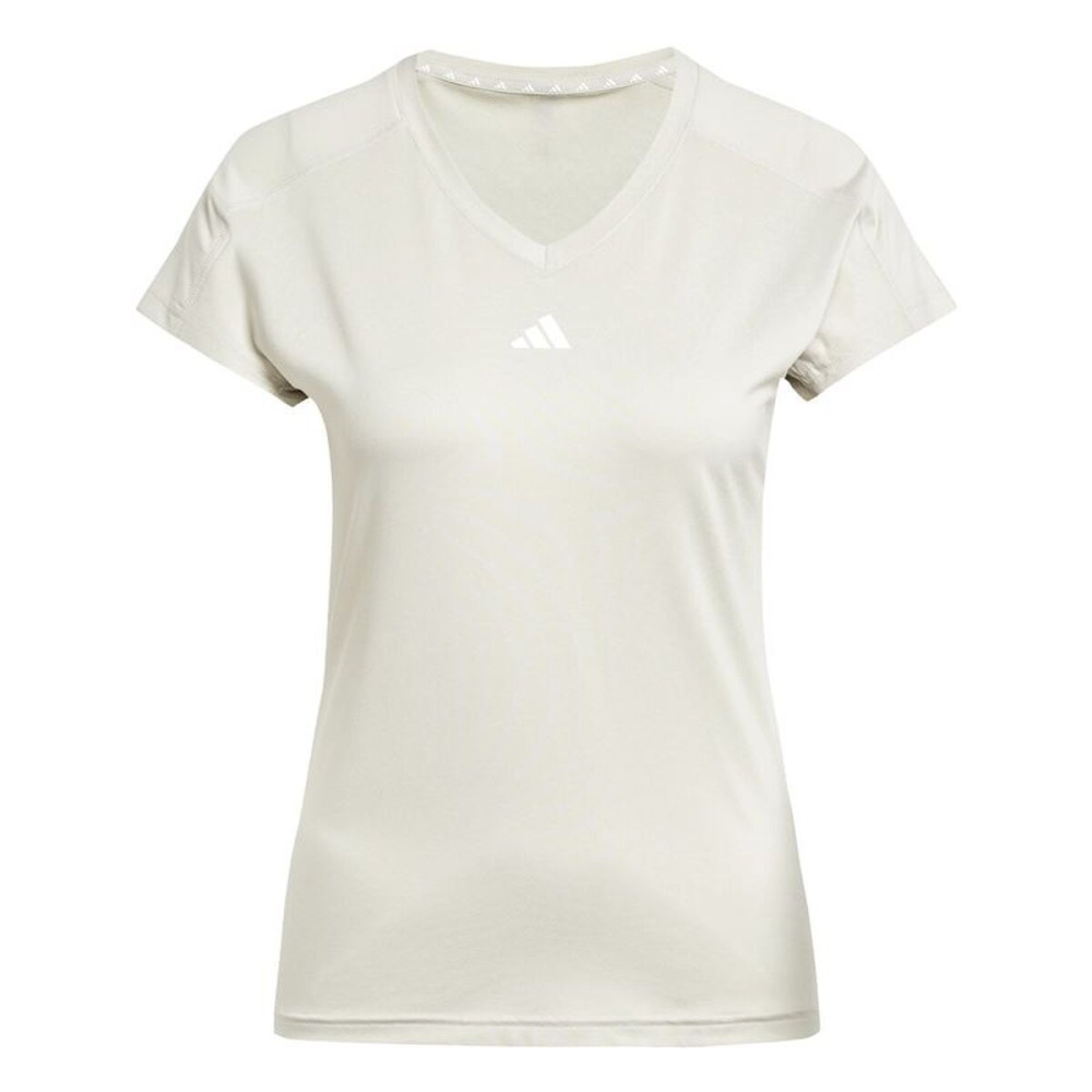 Women’s Short Sleeve T-Shirt Adidas Aeroready Minimal Beige Fitness
