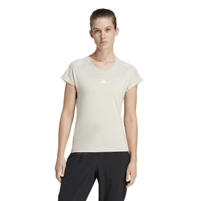 Women’s Short Sleeve T-Shirt Adidas Aeroready Minimal Beige Fitness