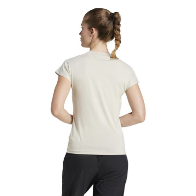 Women’s Short Sleeve T-Shirt Adidas Aeroready Minimal Beige Fitness