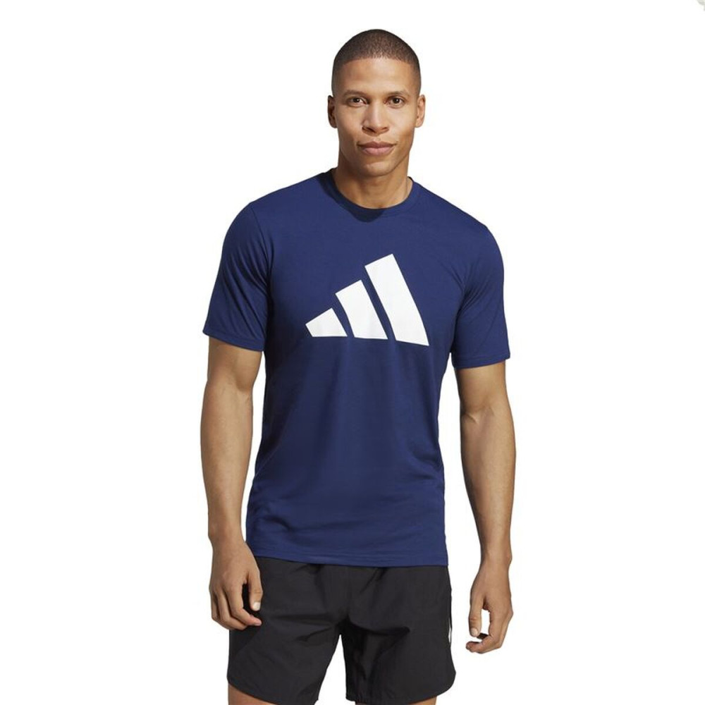 Men’s Short Sleeve T-Shirt Adidas Training Essentials Feel Ready Dark blue