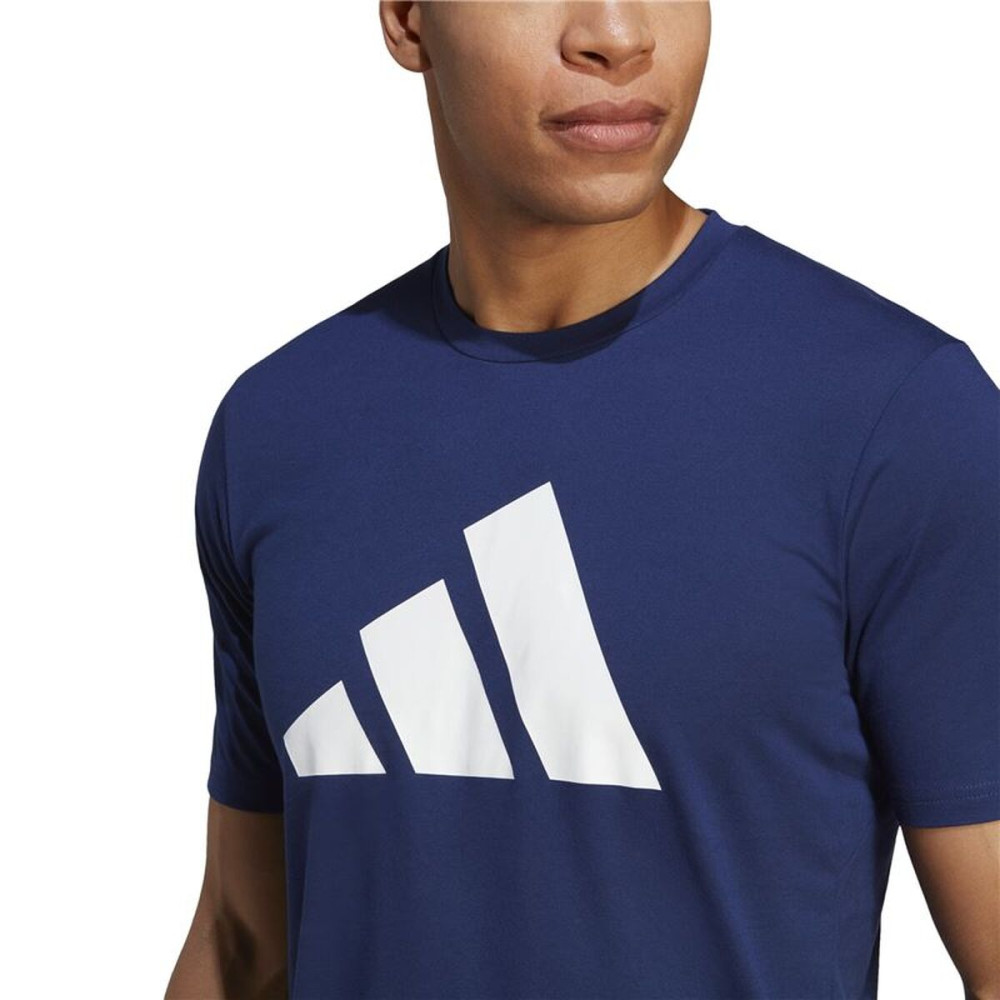 Men’s Short Sleeve T-Shirt Adidas Training Essentials Feel Ready Dark blue