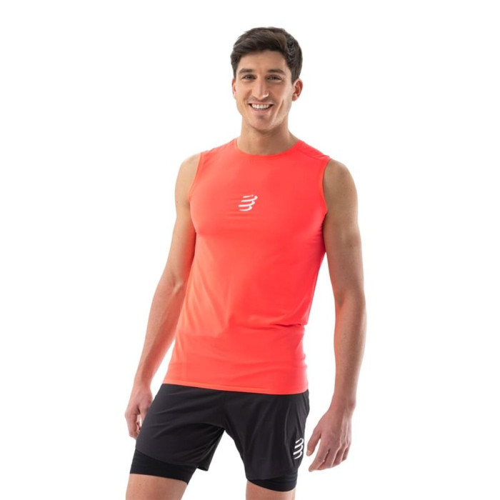 Men's Sleeveless T-shirt Compressport Trail Racing Salmon