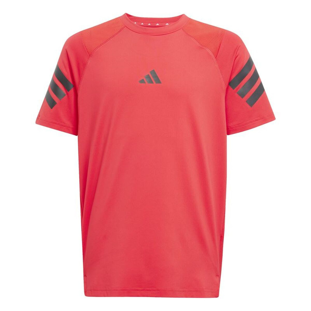 Child's Short Sleeve T-Shirt Adidas All Sports Black Red