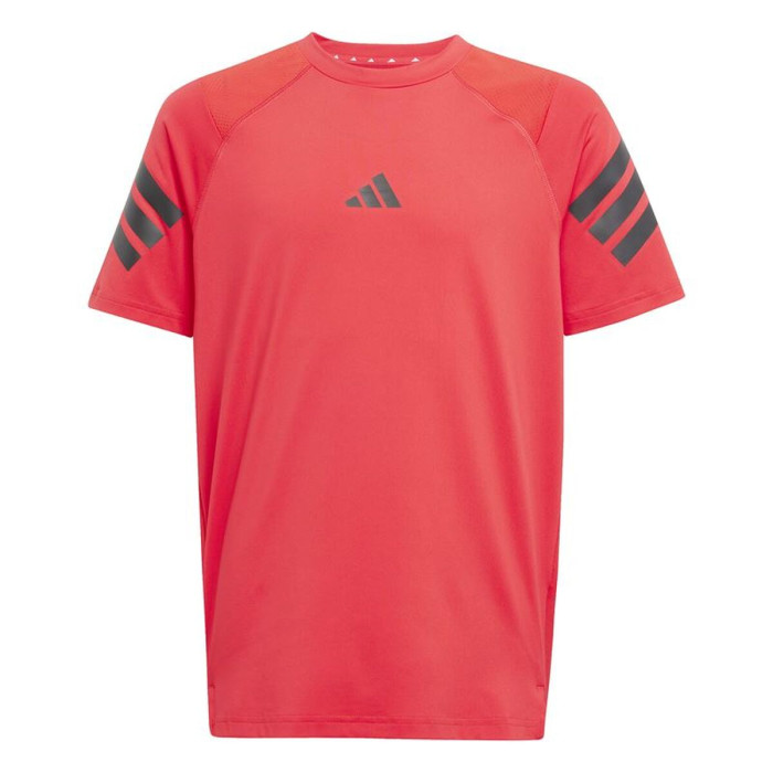 Child's Short Sleeve T-Shirt Adidas All Sports Black Red
