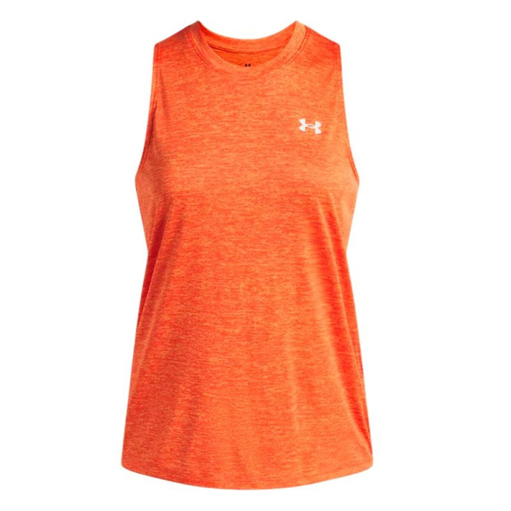 Women's Sleeveless T-shirt Under Armour Tech Tank Twist Orange Fitness