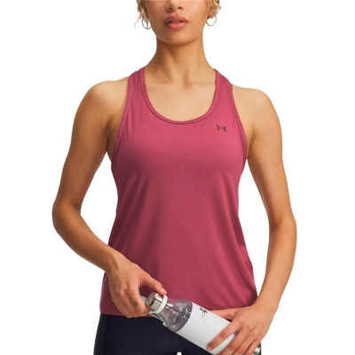 Women's Sleeveless T-shirt Under Armour Tech Knockout Crimson Red Fitness