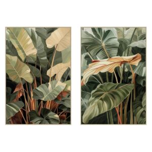 Painting Home ESPRIT Yellow Green Terracotta Palms Tropical (2 Units)