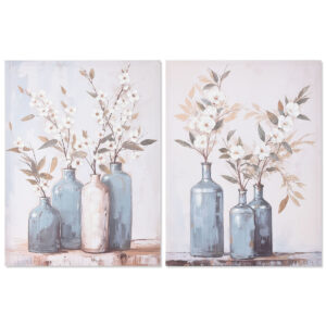 Painting Home ESPRIT Blue White Beige Oriental Vase 60 x 3,5 x 80 cm (2 Units)