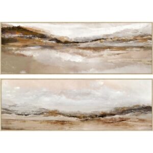 Painting Home ESPRIT White Brown Modern Landscape 153 x 4,3 x 53 cm (2 Units)
