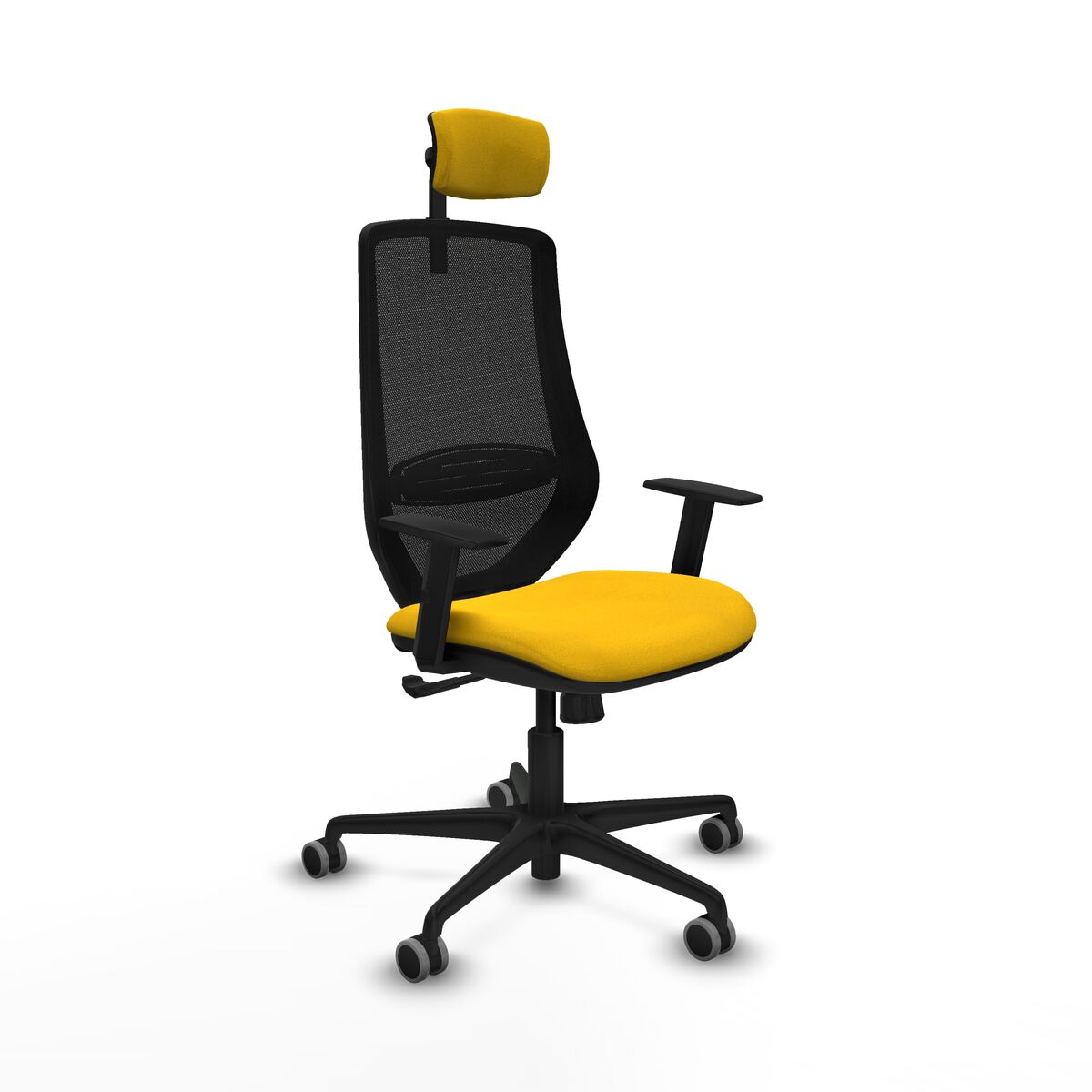 Office Chair with Headrest Piqueras y Crespo D036G2W Yellow